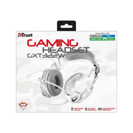 auriculares trust gxt322 carus gaming headset snow camo