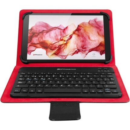 funda phoenix tablet 10 red + teclado bluetooth