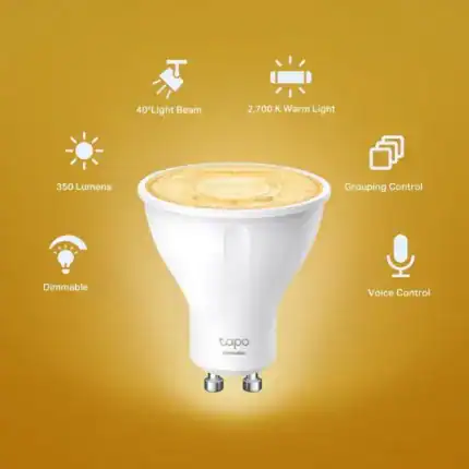 bombilla inteligente gu10 tp link led 2700k blanco ajusta wifi