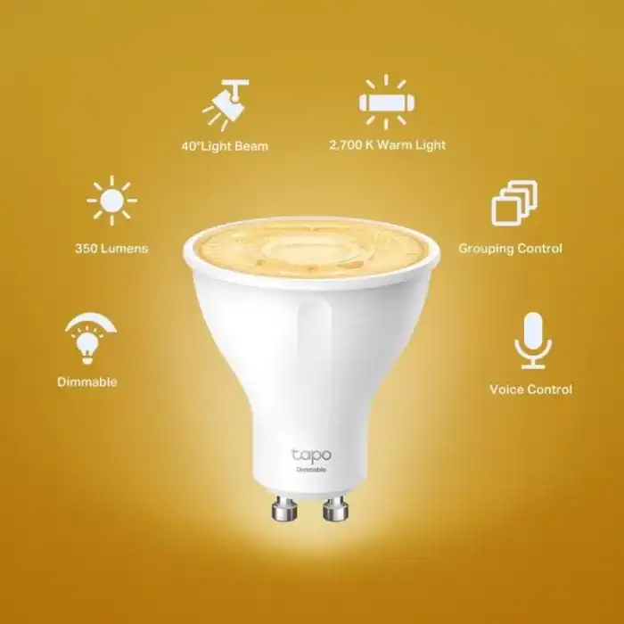 bombilla inteligente gu10 tp link led 2700k blanco ajusta wifi
