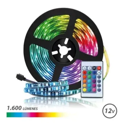 tira de led 12v 3 metros rgb elbat