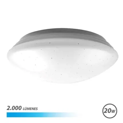 aplique led techo redondo 20w 2000lm luz fria serie saturno elbat