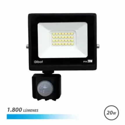 foco led serie slim 20w con sensor | 1800lm | 6500k elbat