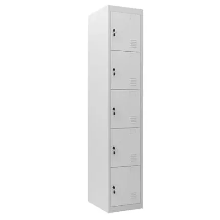 taquilla metÁlica 5 puertas 1800x300x500mm cromad