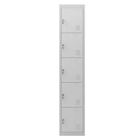 taquilla metÁlica 5 puertas 1800x300x500mm cromad