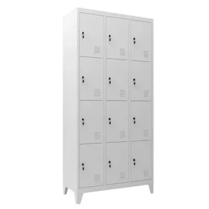 taquilla metÁlica con patas 12 puertas 1900x1000x500mm cromad