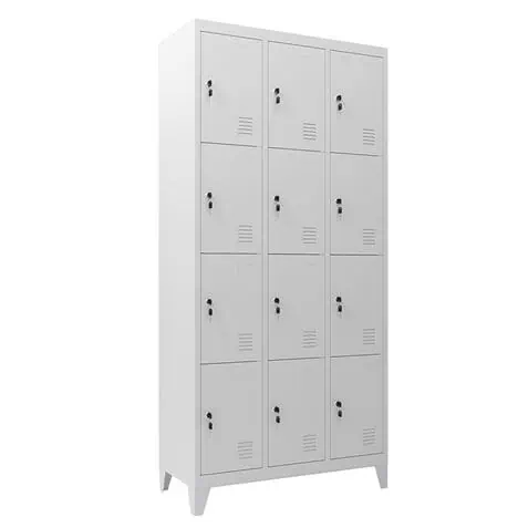 taquilla metÁlica con patas 12 puertas 1900x1000x500mm cromad
