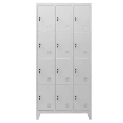 taquilla metÁlica con patas 12 puertas 1900x1000x500mm cromad
