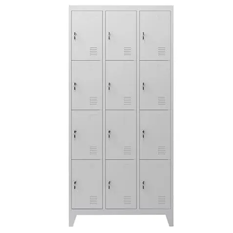 taquilla metÁlica con patas 12 puertas 1900x1000x500mm cromad