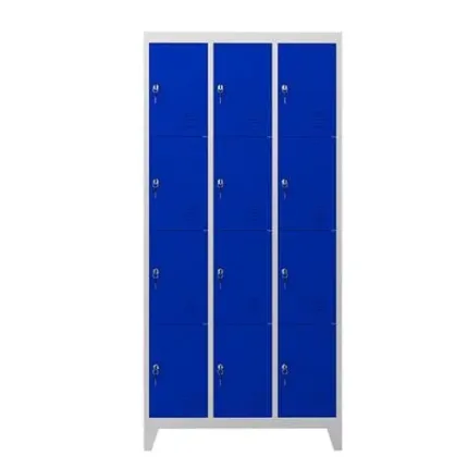 taquilla metÁlica con patas 12 puertas 1900x1000x500mm azul cromad
