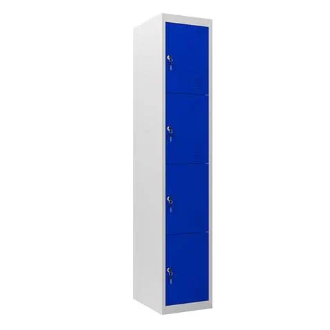 taquilla metÁlica 4 puertas 1800x300x500mm azul cromad