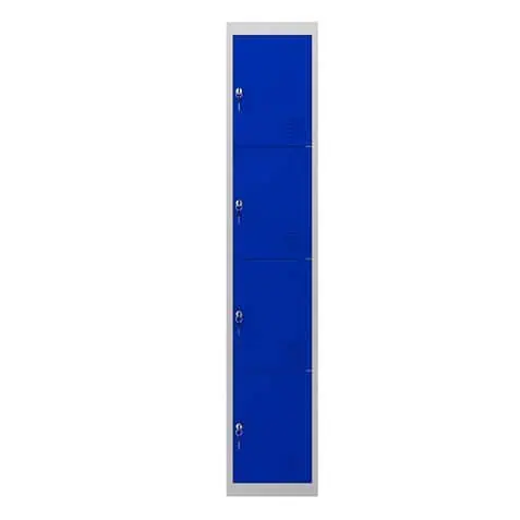taquilla metÁlica 4 puertas 1800x300x500mm azul cromad