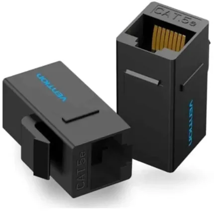 adaptador vention rj45 cat.5e utp hembra hembra black
