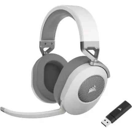 auriculares + microfono corsair hs65 wireless gaming headset 7.1 white