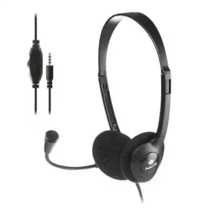 Auriculares con micrófono, ideales para llamadas y videoconferencias en oficina y hogar.
