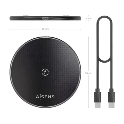 base de carga aisens wireless smartphone 15w black