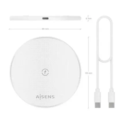 base de carga aisens wireless smartphone 15w white