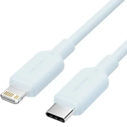 cable usb 2.0 vention usb c lightning 27w 480mbps 1m blue