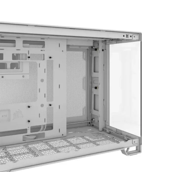 caja ordenador gaming corsair 2500x cristal templado white