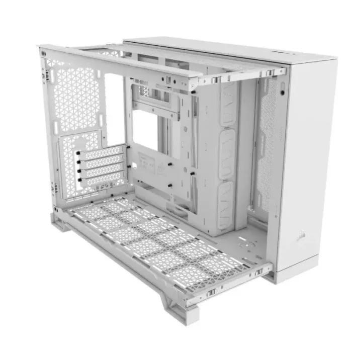 caja ordenador gaming corsair 2500x cristal templado white
