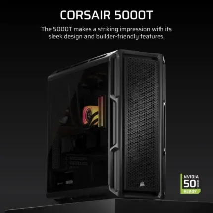 caja ordenador gaming corsair 5000t cristal templado black