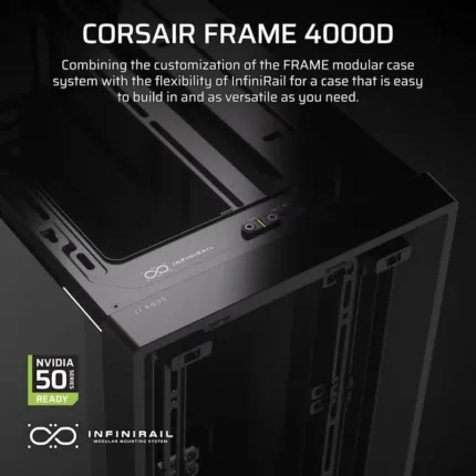 caja ordenador gaming corsair frame 4000d cristal templado black