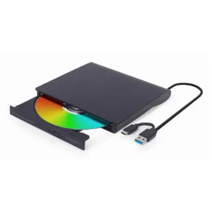 regrabadora externa dvd gembird dual usb a/c black