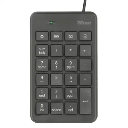 Teclado numérico compacto y ergonómico para PC, ideal para tareas de cálculo y gestión de datos.