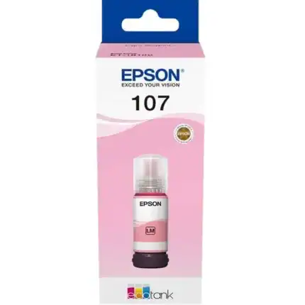 Tinta original Epson 107 rosa para impresoras compatibles Epson. Calidad y durabilidad garantizadas.