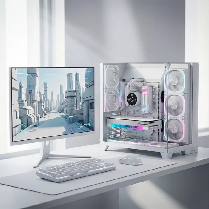 ordenador gaming infinity pro white rgb i7 14700k/32gb/ssd1tb nvme/wifi/r.liq/800w