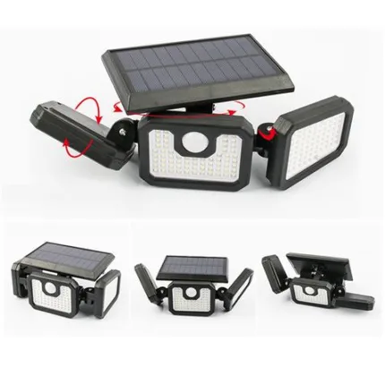 foco solar triple con sensor 800lm elbat