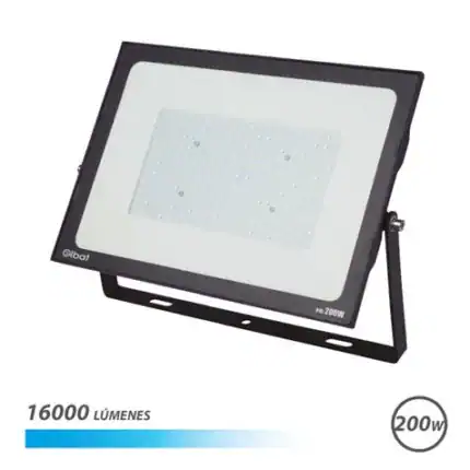 Lámpara LED de 200W para iluminación exterior, ideal para proyectos de seguridad y paisajismo.
