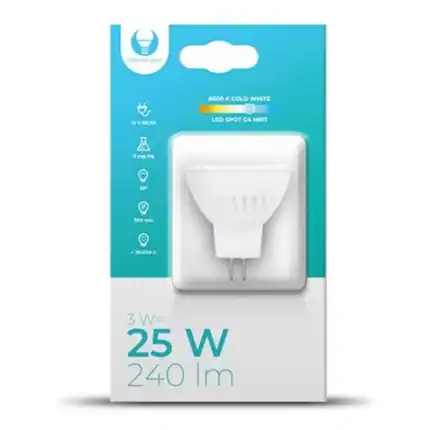 Bombilla LED de 25W, luz blanca fría de alta eficiencia para iluminación en Canarias.