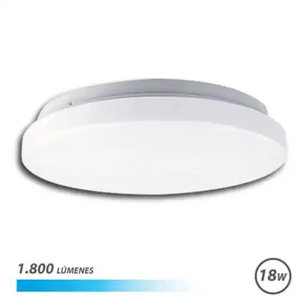 Lámpara LED de techo blanca, ahorro energético y alta luminosidad para hogares y oficinas.