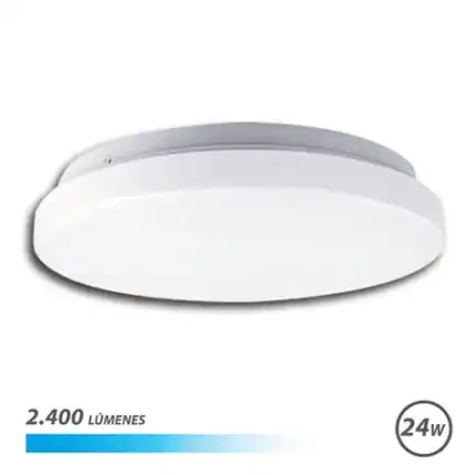 Lámpara LED de techo con 2.400 lúmenes y 24W, ideal para iluminación moderna y eficiente en espacios.