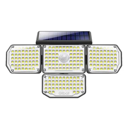 foco solar cuÁdruple con sensor 430lm elbat