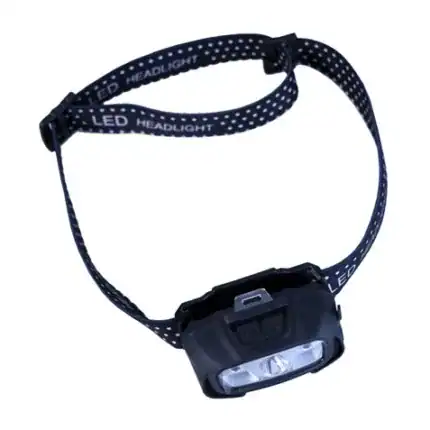 Lámpara frontal LED para actividades nocturnas y camping, ideal para deportes y trabajos en oscurida.