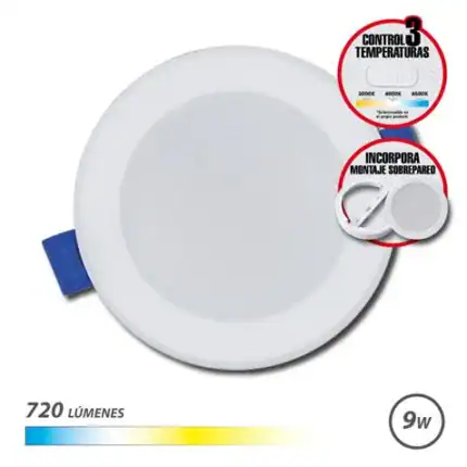 Lámpara de techo LED ajustable, control de temperaturas y fácil montaje. Perfecta para iluminación eficiente en hogares y negocios.