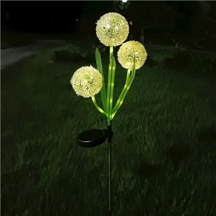 estaca solar decorativa flores redondas jardin 75cm