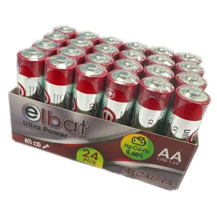 pack 24 pcs pilas alcalinas lr6/aa elbat