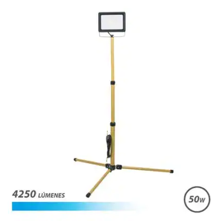 Lámpara LED portátil de 4250 lúmenes, 50W, ideal para trabajos en exteriores y emergencias. Iluminac.