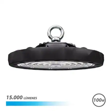 Lámpara LED de 15,000 lúmenes y 100W, ideal para iluminación eficiente en entornos industriales y co.
