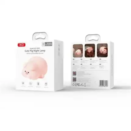 Lámpara de noche de cerdito para niños, luz suave y segura, ideal para dormitorios infantiles.