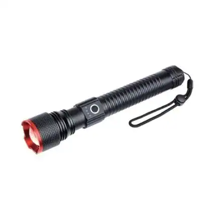 Linterna táctica LED potente y resistente para exteriores, ideal para camping, senderismo y emergenc.