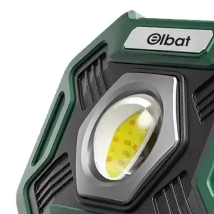 Linterna LED portátil Elbat para trabajos de iluminación en informática y tecnología.