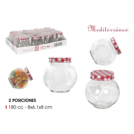 tarro vidrio 2 posiciones 180ml tapa rosca