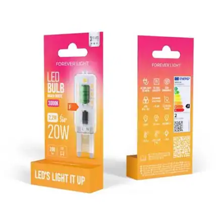 Bombilla LED blanca 20W, eficiente en consumo energético, ideal para iluminación duradera y sostenible.