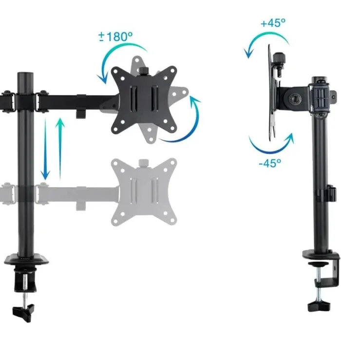soporte de mesa tv/monitor tooq 17 27 2 brazos black