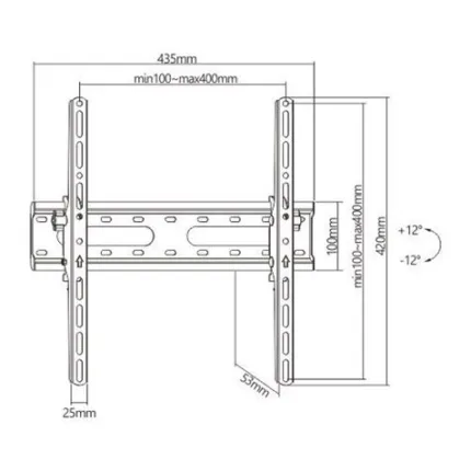 soporte de pared tv led lcd 32 55 cromad