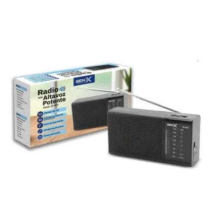 radio portatil am/fm dial clasico negra gen x